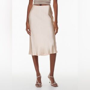 New with Tags Babaton Satin Slip Midi Skirt Size 4, Denude